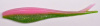 (# 122)     5" JERK SHAD- GREEN GOLD FLAKE PINK BACK - 8 PER BAG